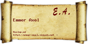 Emmer Axel névjegykártya